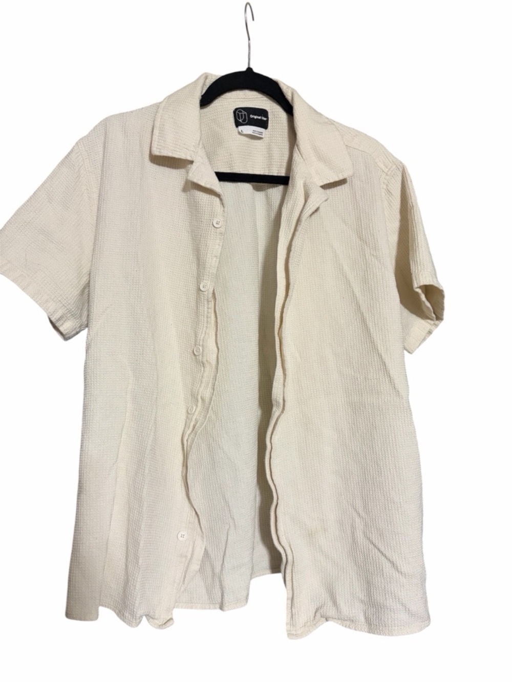 Men’s Short Sleeve Button Up Shirt Original Use Size L